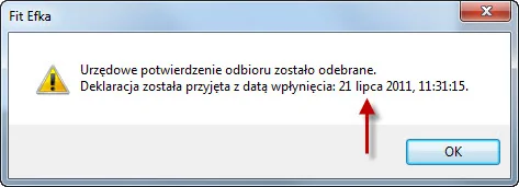 Komunikat o przyjęciu deklaracji